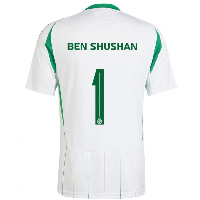 Danxen Kinderen Ori Ben Shushan #1 Witgroen Uitshirt Uittenue 2024/25 T-Shirt