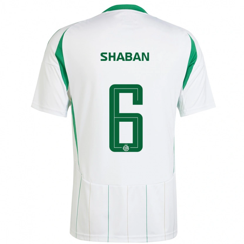 Danxen Kinderen Loay Shaban #6 Witgroen Uitshirt Uittenue 2024/25 T-Shirt