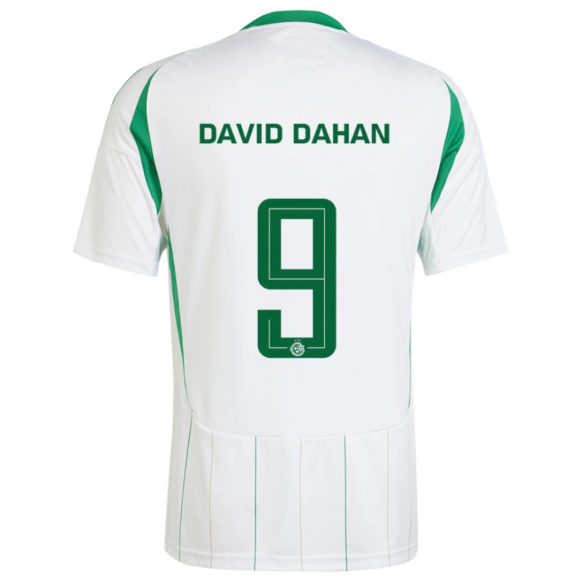 Danxen Kinderen Omer David Dahan #9 Witgroen Uitshirt Uittenue 2024/25 T-Shirt