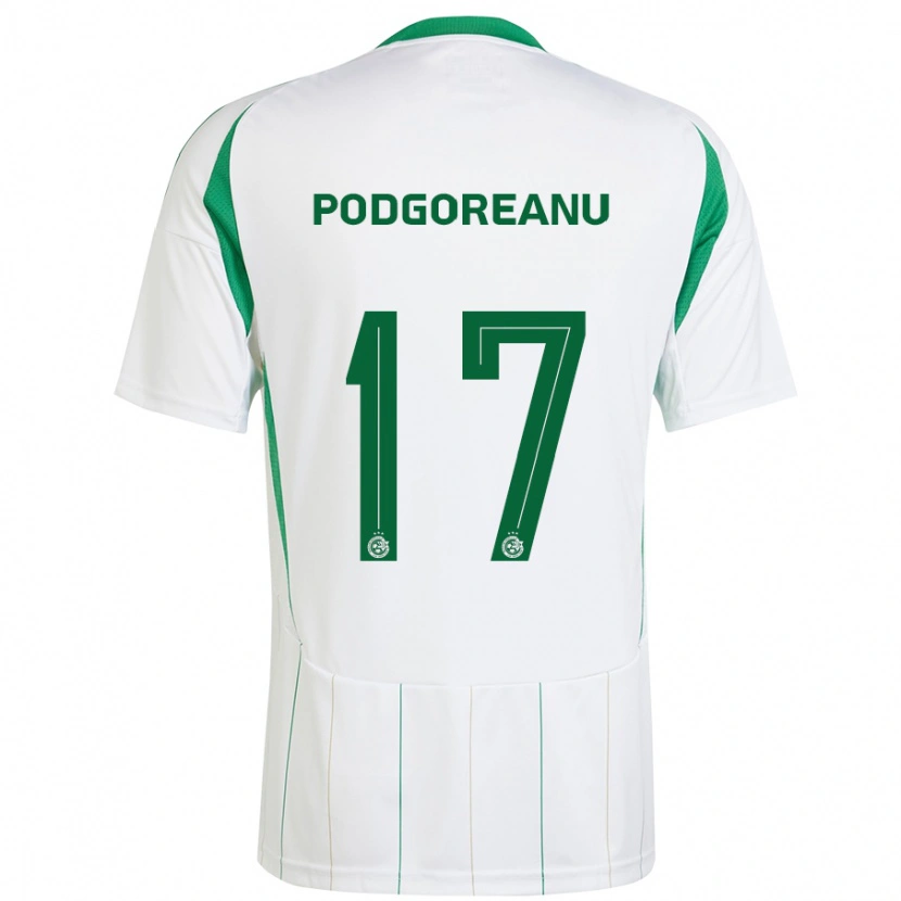 Danxen Kinderen Suf Podgoreanu #17 Witgroen Uitshirt Uittenue 2024/25 T-Shirt