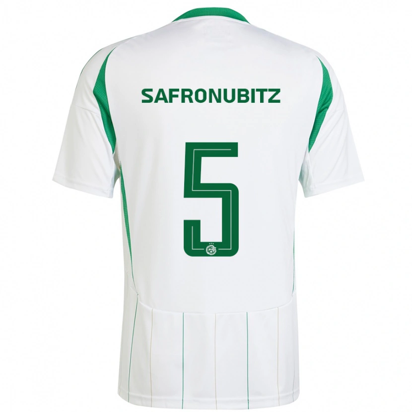 Danxen Kinderen Dan Safronubitz #5 Witgroen Uitshirt Uittenue 2024/25 T-Shirt