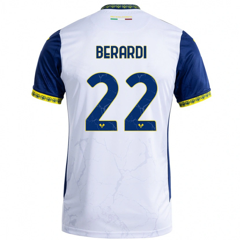 Danxen Kinderen Alessandro Berardi #22 Witblauw Uitshirt Uittenue 2024/25 T-Shirt