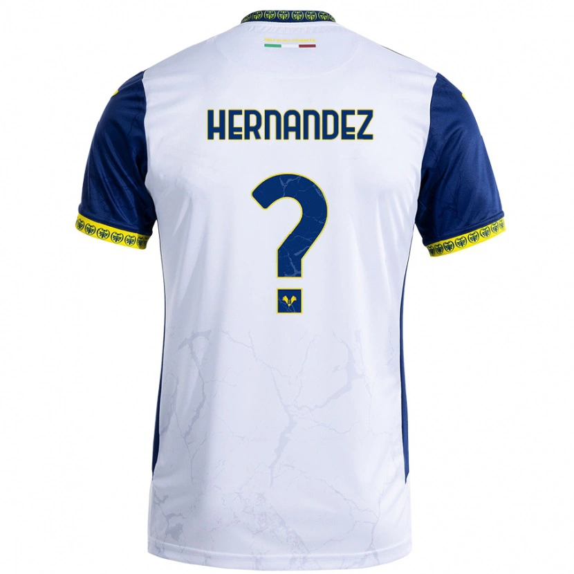 Danxen Kinderen Joaquin Hernandez #0 Witblauw Uitshirt Uittenue 2024/25 T-Shirt