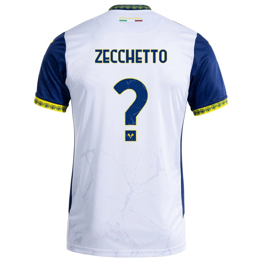 Danxen Kinderen Leonardo Zecchetto #0 Witblauw Uitshirt Uittenue 2024/25 T-Shirt