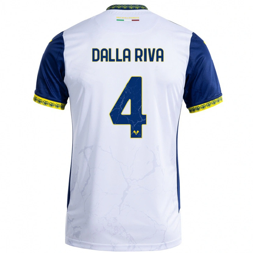 Danxen Kinderen Stefano Dalla Riva #4 Witblauw Uitshirt Uittenue 2024/25 T-Shirt