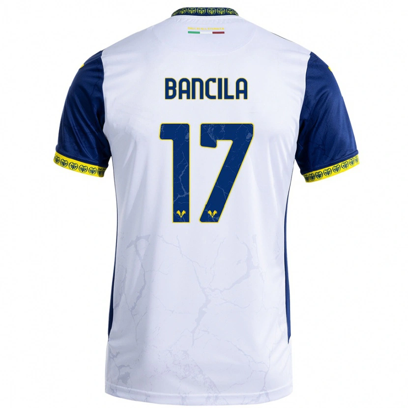 Danxen Kinderen Darius Băncilă #17 Witblauw Uitshirt Uittenue 2024/25 T-Shirt