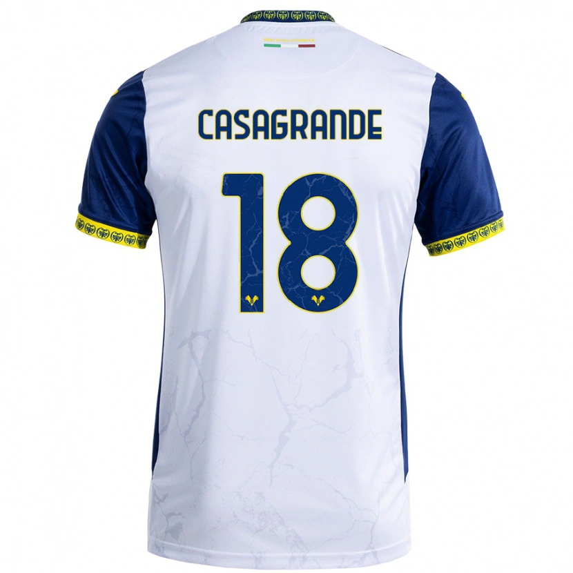 Danxen Kinderen Davide Casagrande #18 Witblauw Uitshirt Uittenue 2024/25 T-Shirt