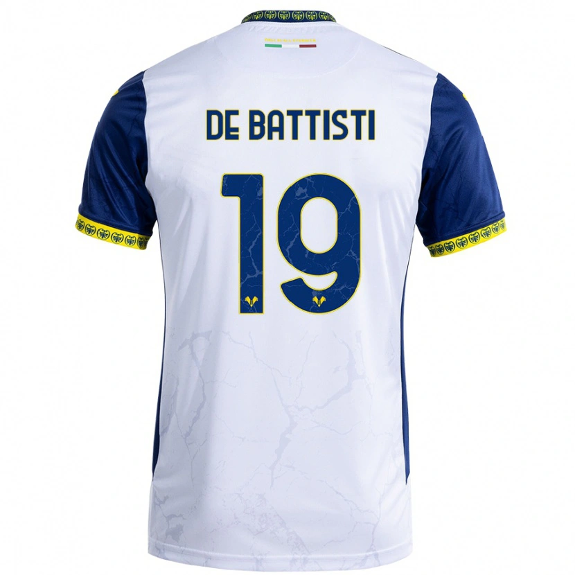 Danxen Kinderen Davide De Battisti #19 Witblauw Uitshirt Uittenue 2024/25 T-Shirt