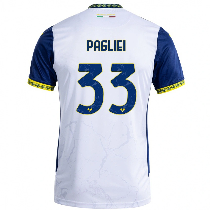 Danxen Kinderen Matteo Pagliei #33 Witblauw Uitshirt Uittenue 2024/25 T-Shirt