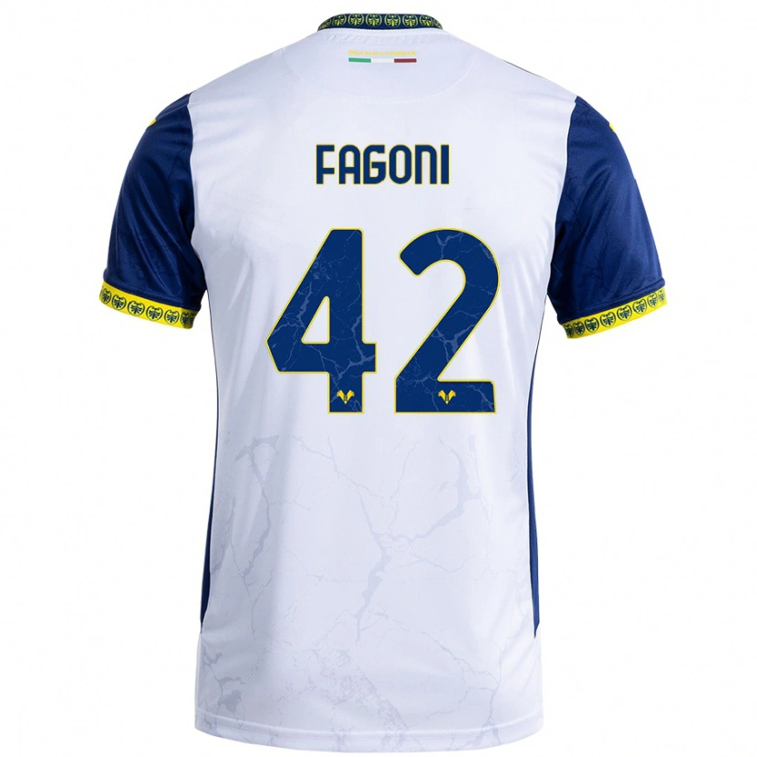 Danxen Kinderen Marco Fagoni #42 Witblauw Uitshirt Uittenue 2024/25 T-Shirt