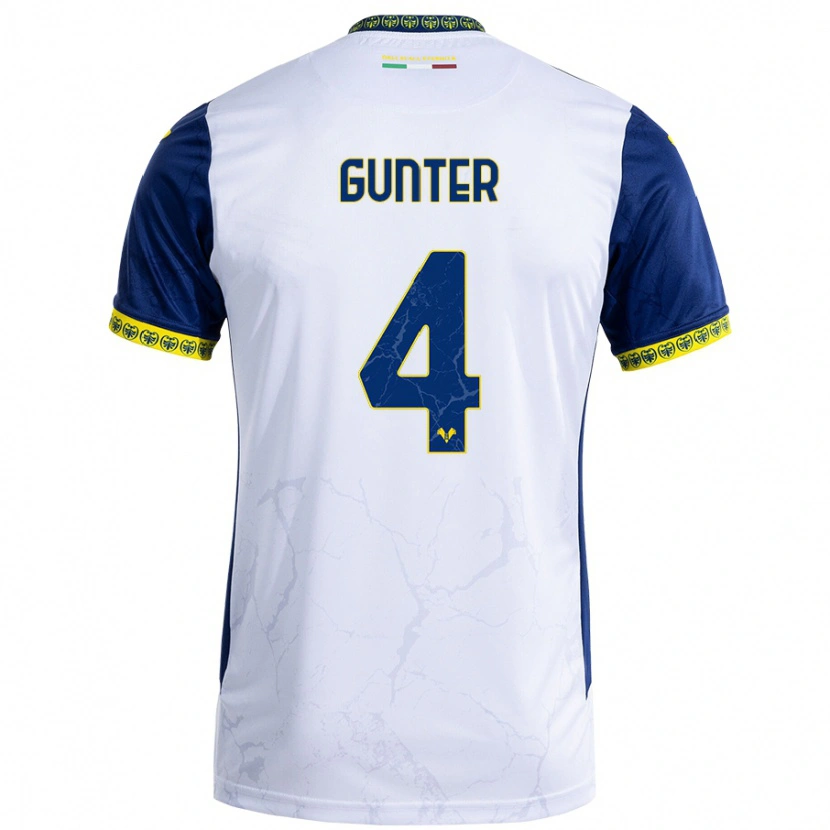 Danxen Kinderen Koray Günter #4 Witblauw Uitshirt Uittenue 2024/25 T-Shirt