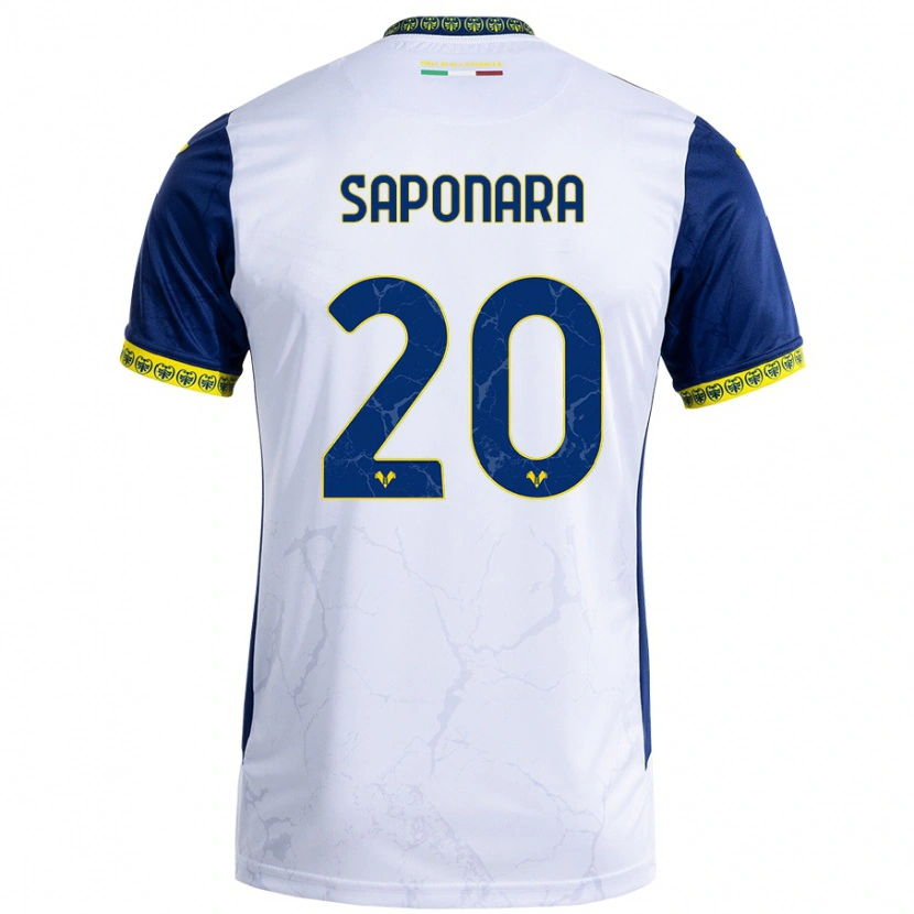 Danxen Kinderen Riccardo Saponara #20 Witblauw Uitshirt Uittenue 2024/25 T-Shirt