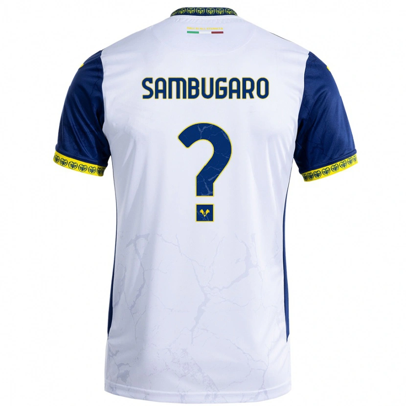 Danxen Kinderen Mattia Sambugaro #0 Witblauw Uitshirt Uittenue 2024/25 T-Shirt