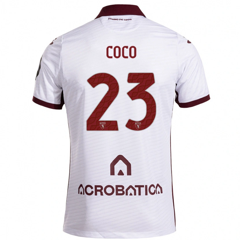 Danxen Kinderen Saúl Coco #23 Wit Kastanjebruin Uitshirt Uittenue 2024/25 T-Shirt