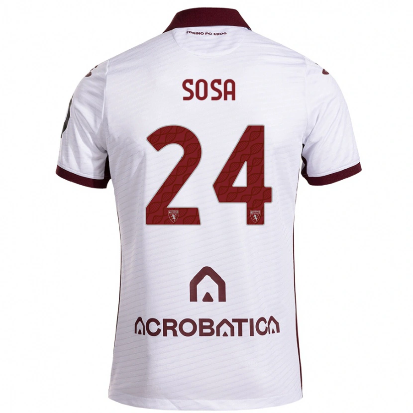 Danxen Kinderen Borna Sosa #24 Wit Kastanjebruin Uitshirt Uittenue 2024/25 T-Shirt