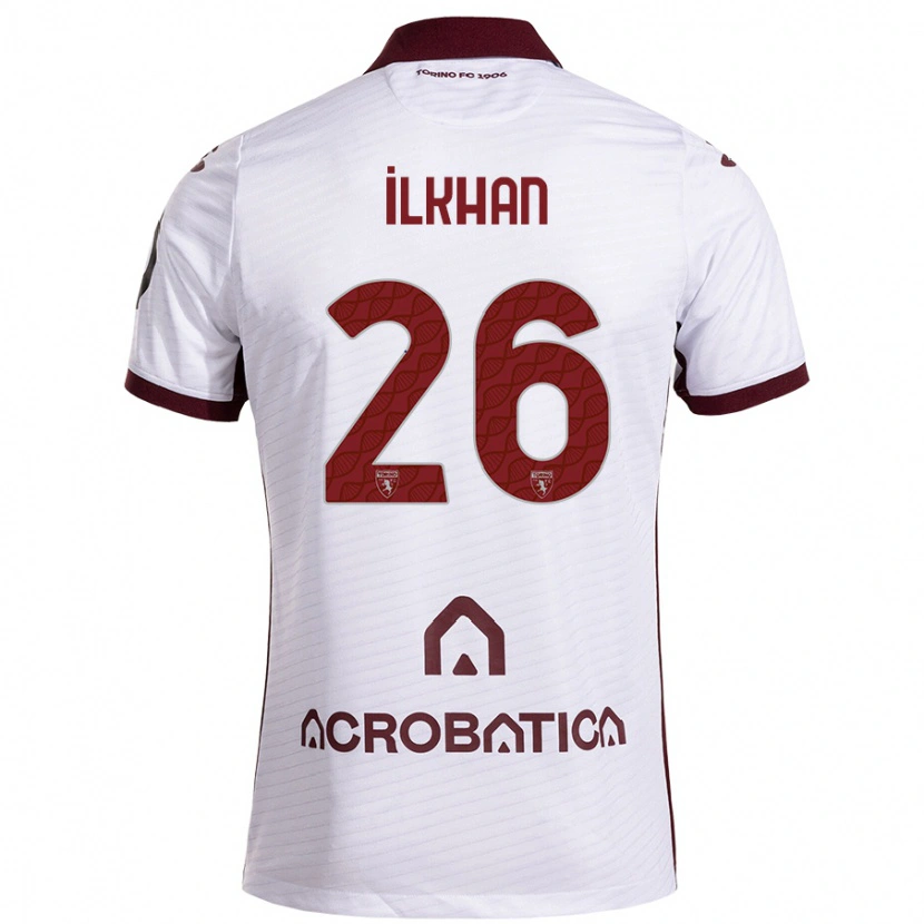 Danxen Kinderen Emirhan İlkhan #26 Wit Kastanjebruin Uitshirt Uittenue 2024/25 T-Shirt