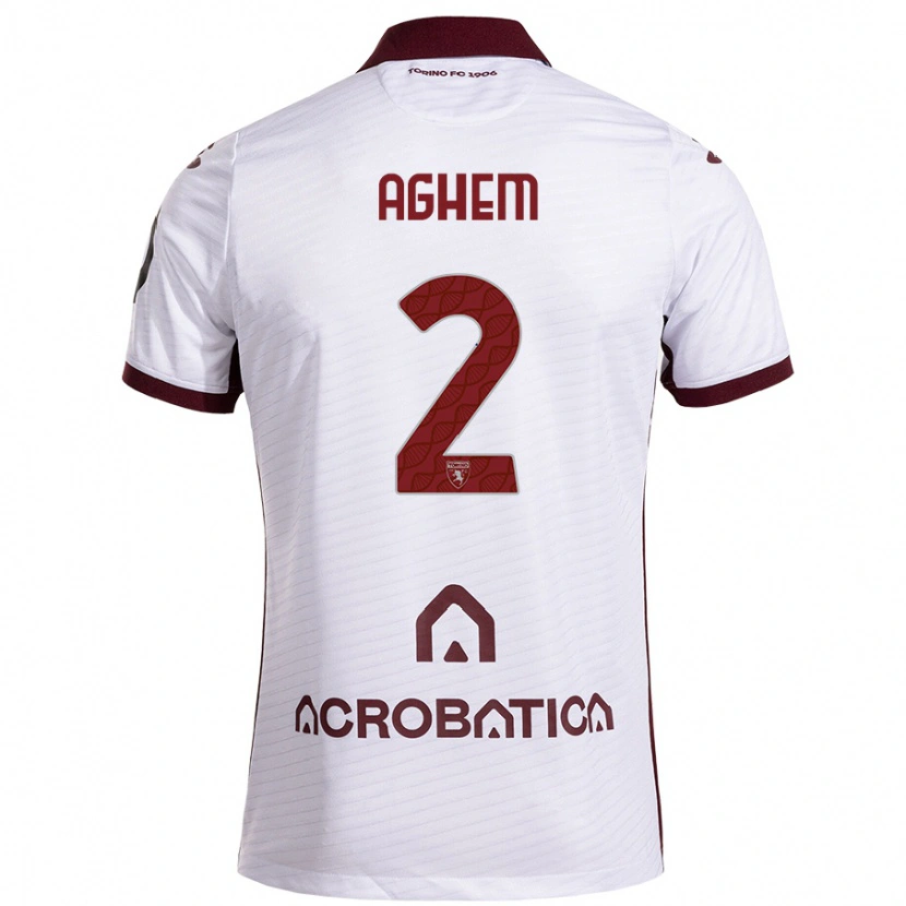 Danxen Kinderen Brigitta Aghem #2 Wit Kastanjebruin Uitshirt Uittenue 2024/25 T-Shirt