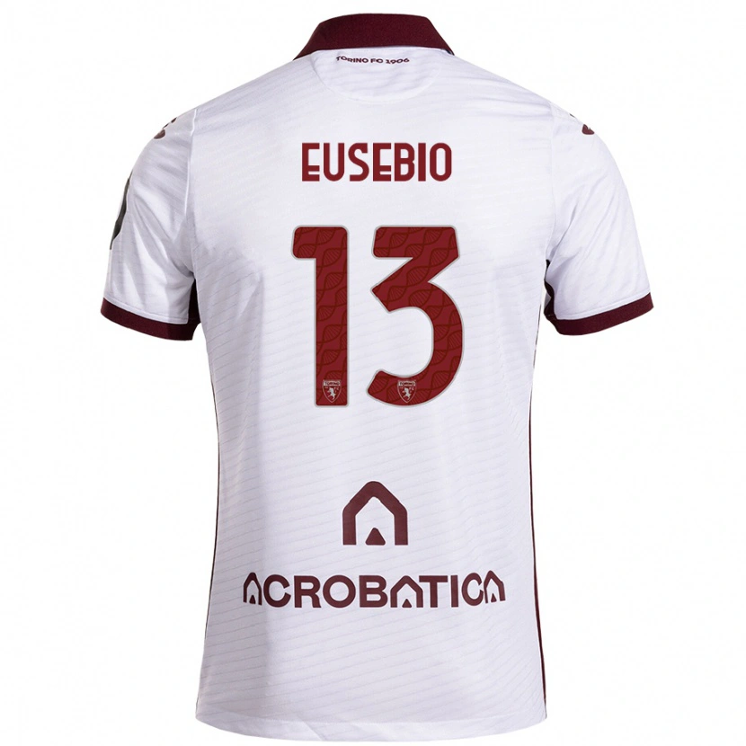 Danxen Kinderen Chiara Eusebio #13 Wit Kastanjebruin Uitshirt Uittenue 2024/25 T-Shirt