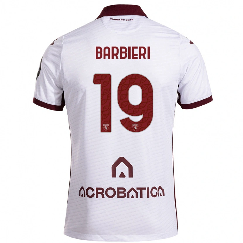 Danxen Kinderen Raffaella Barbieri #19 Wit Kastanjebruin Uitshirt Uittenue 2024/25 T-Shirt