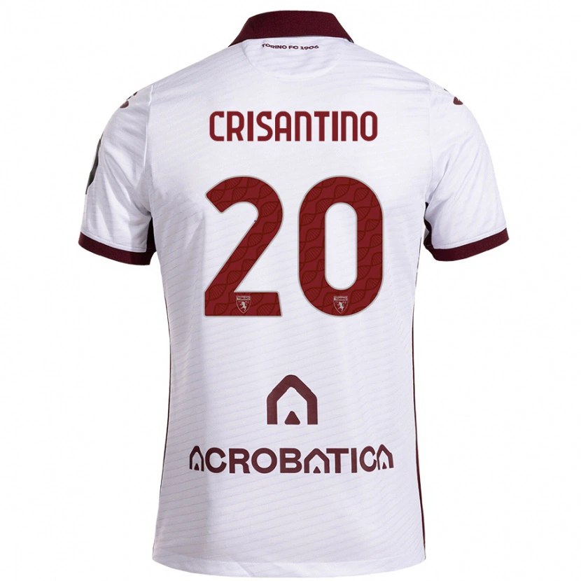 Danxen Kinderen Giulia Crisantino #20 Wit Kastanjebruin Uitshirt Uittenue 2024/25 T-Shirt