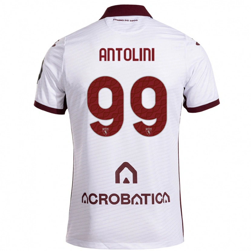 Danxen Kinderen Jacopo Antolini #99 Wit Kastanjebruin Uitshirt Uittenue 2024/25 T-Shirt