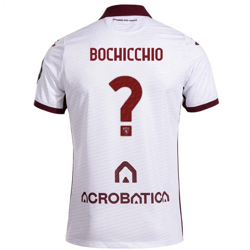 Danxen Kinderen Francesco Bochicchio #0 Wit Kastanjebruin Uitshirt Uittenue 2024/25 T-Shirt