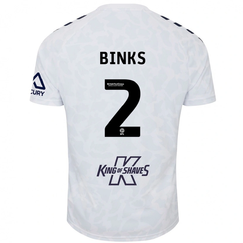 Danxen Kinderen Luis Binks #2 Wit Uitshirt Uittenue 2024/25 T-Shirt