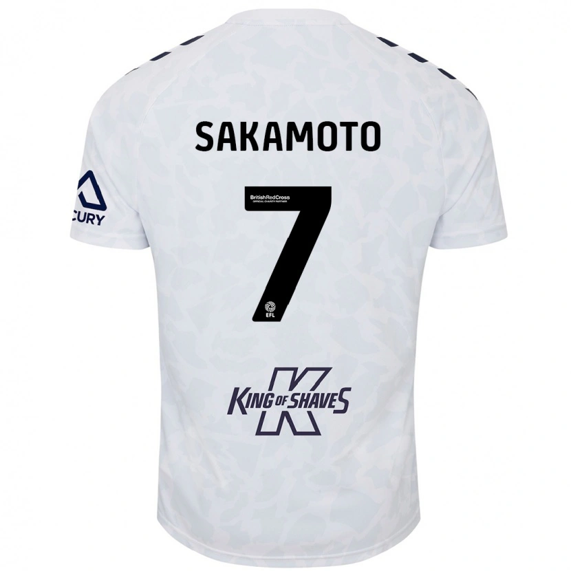 Danxen Kinderen Tatsuhiro Sakamoto #7 Wit Uitshirt Uittenue 2024/25 T-Shirt