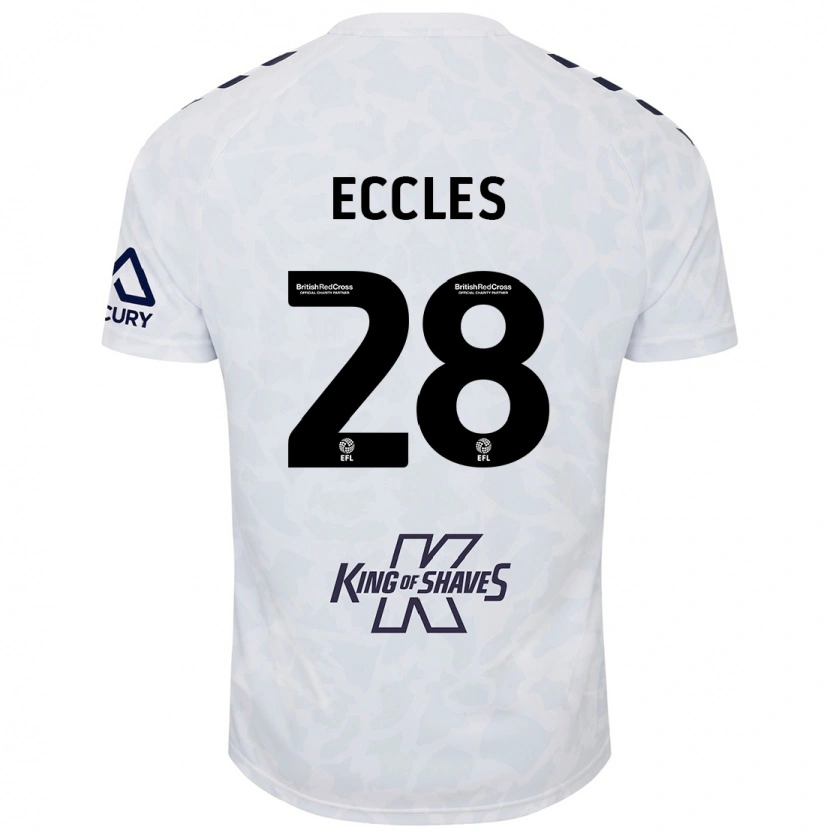 Danxen Kinderen Josh Eccles #28 Wit Uitshirt Uittenue 2024/25 T-Shirt