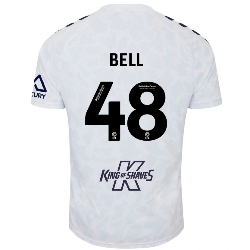 Danxen Kinderen Luke Bell #48 Wit Uitshirt Uittenue 2024/25 T-Shirt