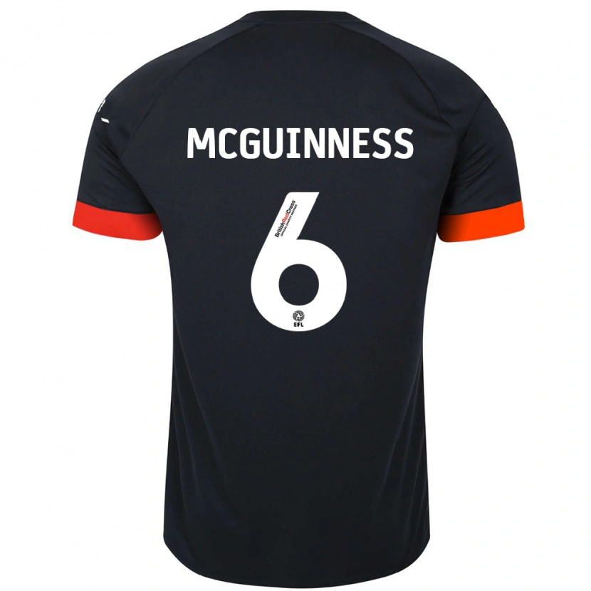 Danxen Kinderen Mark Mcguinness #6 Zwart Oranje Uitshirt Uittenue 2024/25 T-Shirt