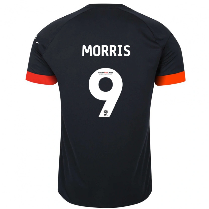 Danxen Kinderen Carlton Morris #9 Zwart Oranje Uitshirt Uittenue 2024/25 T-Shirt