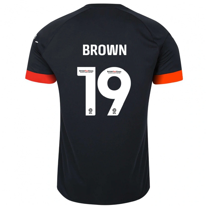 Danxen Kinderen Jacob Brown #19 Zwart Oranje Uitshirt Uittenue 2024/25 T-Shirt