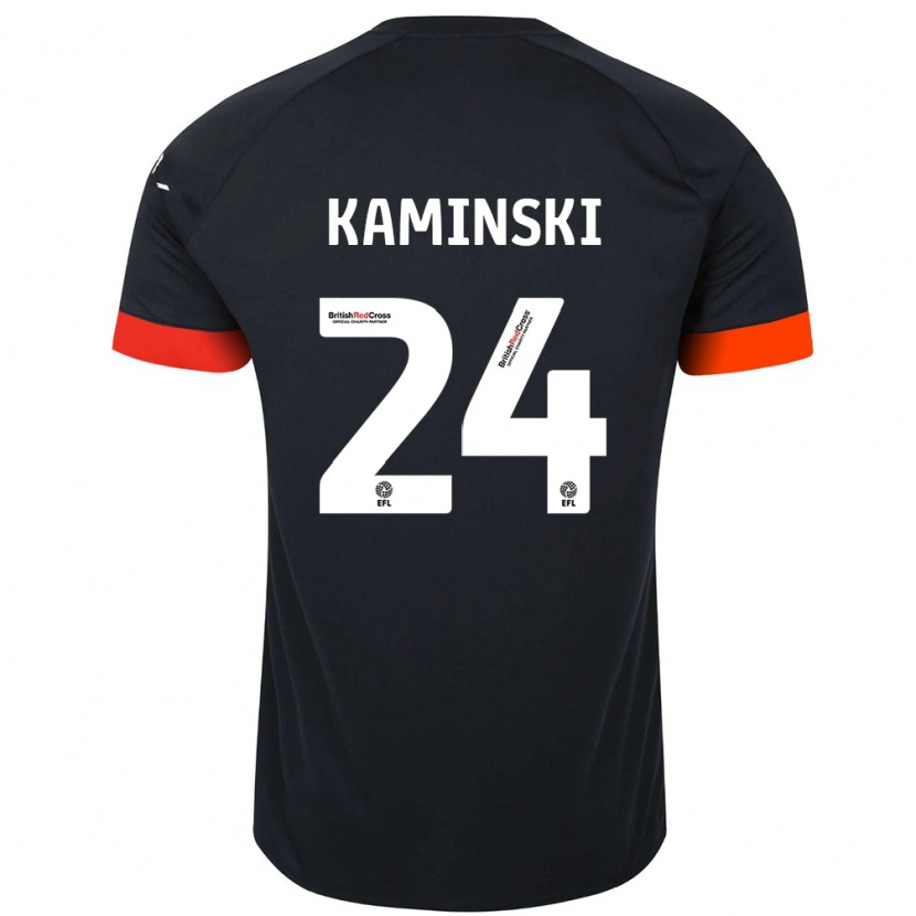 Danxen Kinderen Thomas Kaminski #24 Zwart Oranje Uitshirt Uittenue 2024/25 T-Shirt