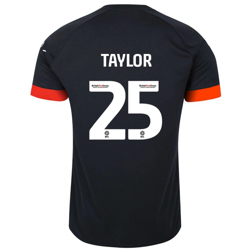 Danxen Kinderen Joe Taylor #25 Zwart Oranje Uitshirt Uittenue 2024/25 T-Shirt