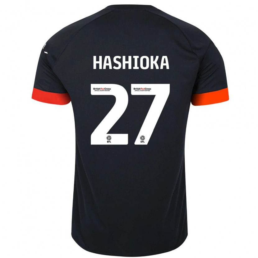 Danxen Kinderen Daiki Hashioka #27 Zwart Oranje Uitshirt Uittenue 2024/25 T-Shirt