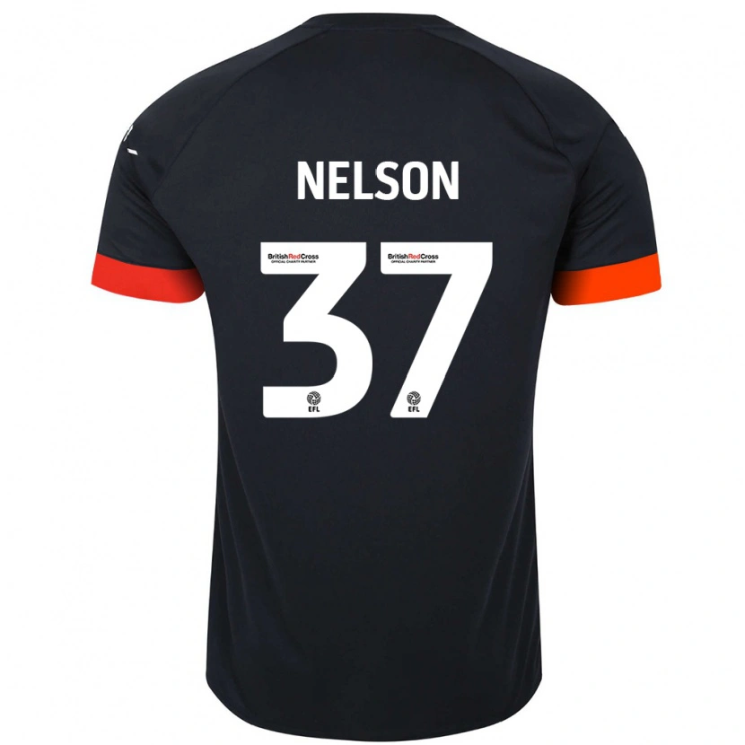 Danxen Kinderen Zack Nelson #37 Zwart Oranje Uitshirt Uittenue 2024/25 T-Shirt