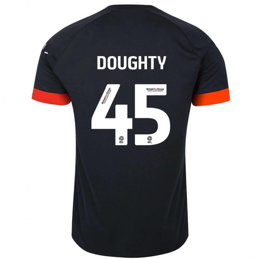 Danxen Kinderen Alfie Doughty #45 Zwart Oranje Uitshirt Uittenue 2024/25 T-Shirt