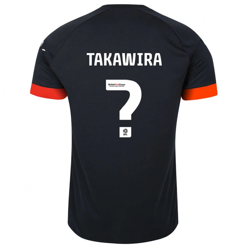 Danxen Kinderen Matthew Takawira #0 Zwart Oranje Uitshirt Uittenue 2024/25 T-Shirt