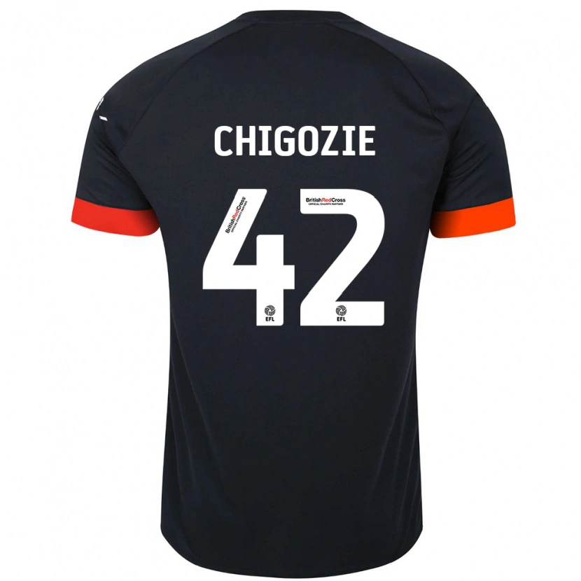 Danxen Kinderen Christian Chigozie #42 Zwart Oranje Uitshirt Uittenue 2024/25 T-Shirt