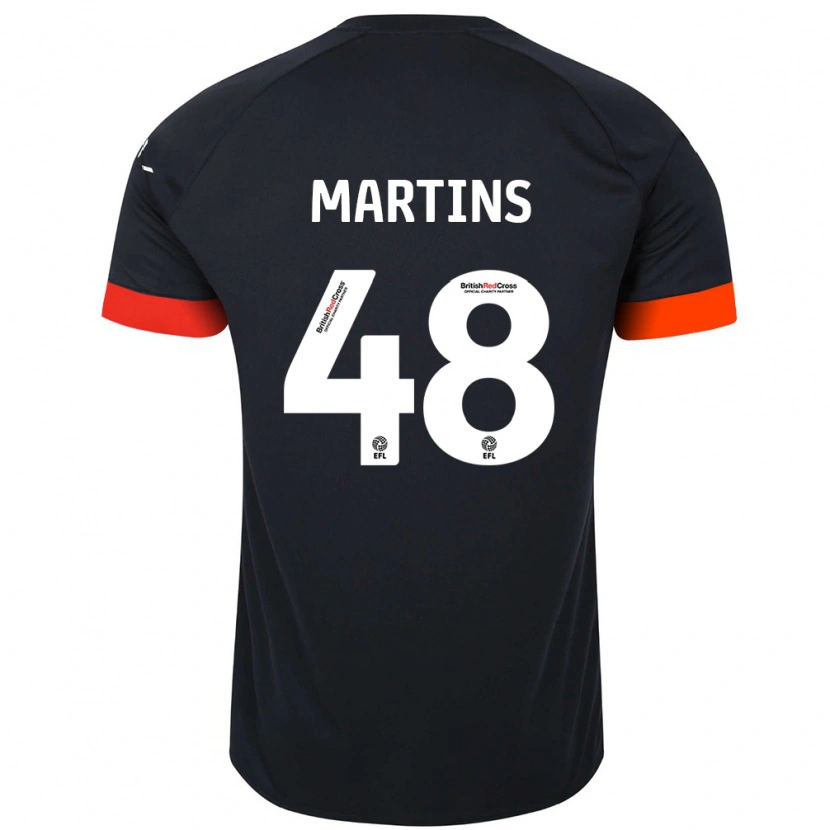 Danxen Kinderen Dominic Dos Santos Martins #48 Zwart Oranje Uitshirt Uittenue 2024/25 T-Shirt