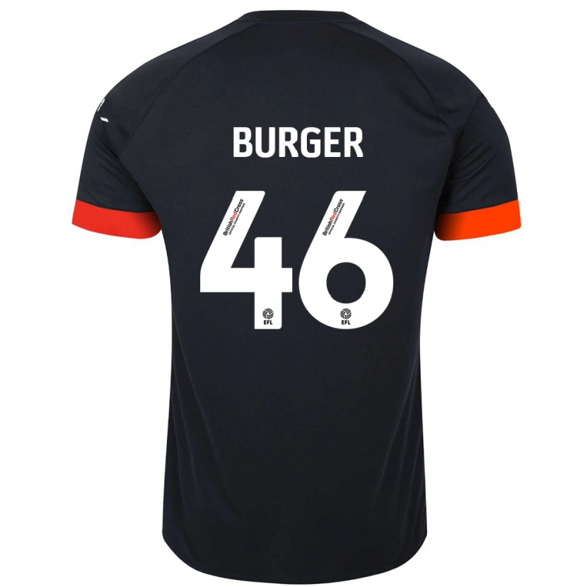 Danxen Kinderen Jake Burger #46 Zwart Oranje Uitshirt Uittenue 2024/25 T-Shirt