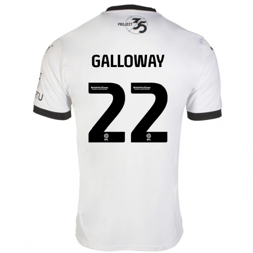 Danxen Kinderen Brendan Galloway #22 Wit Zwart Uitshirt Uittenue 2024/25 T-Shirt