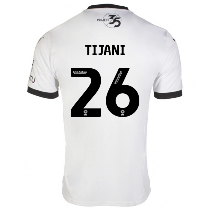 Danxen Kinderen Muhamed Tijani #26 Wit Zwart Uitshirt Uittenue 2024/25 T-Shirt