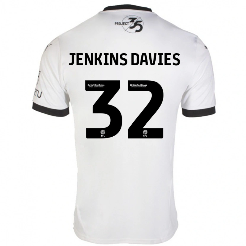 Danxen Kinderen Will Jenkins-Davies #32 Wit Zwart Uitshirt Uittenue 2024/25 T-Shirt