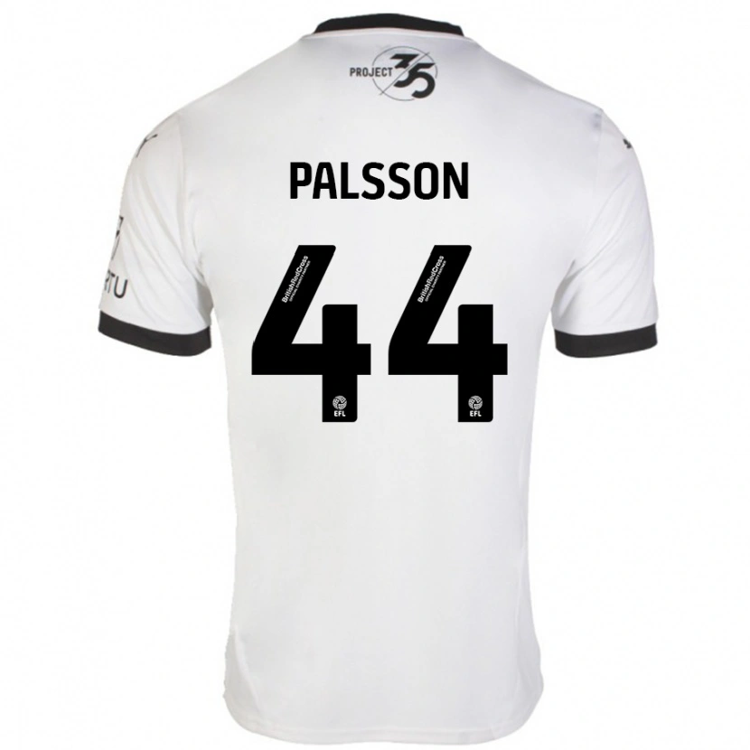 Danxen Kinderen Victor Pálsson #44 Wit Zwart Uitshirt Uittenue 2024/25 T-Shirt