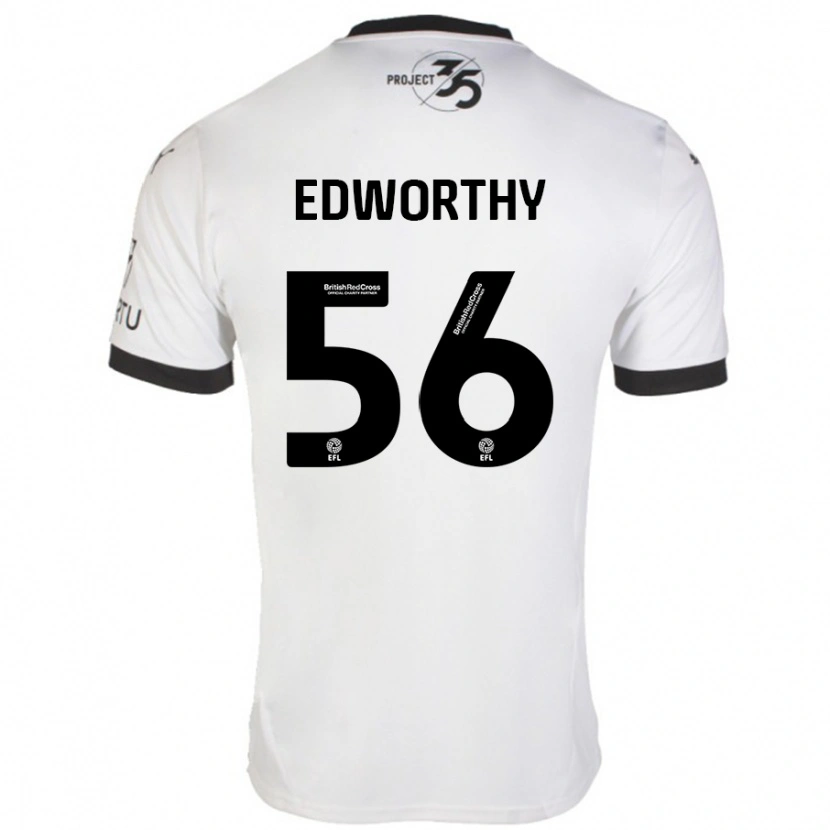 Danxen Kinderen Kieran Edworthy #56 Wit Zwart Uitshirt Uittenue 2024/25 T-Shirt