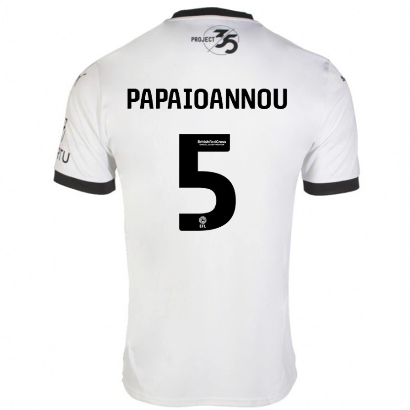 Danxen Kinderen Panagiota Papaioannou #5 Wit Zwart Uitshirt Uittenue 2024/25 T-Shirt