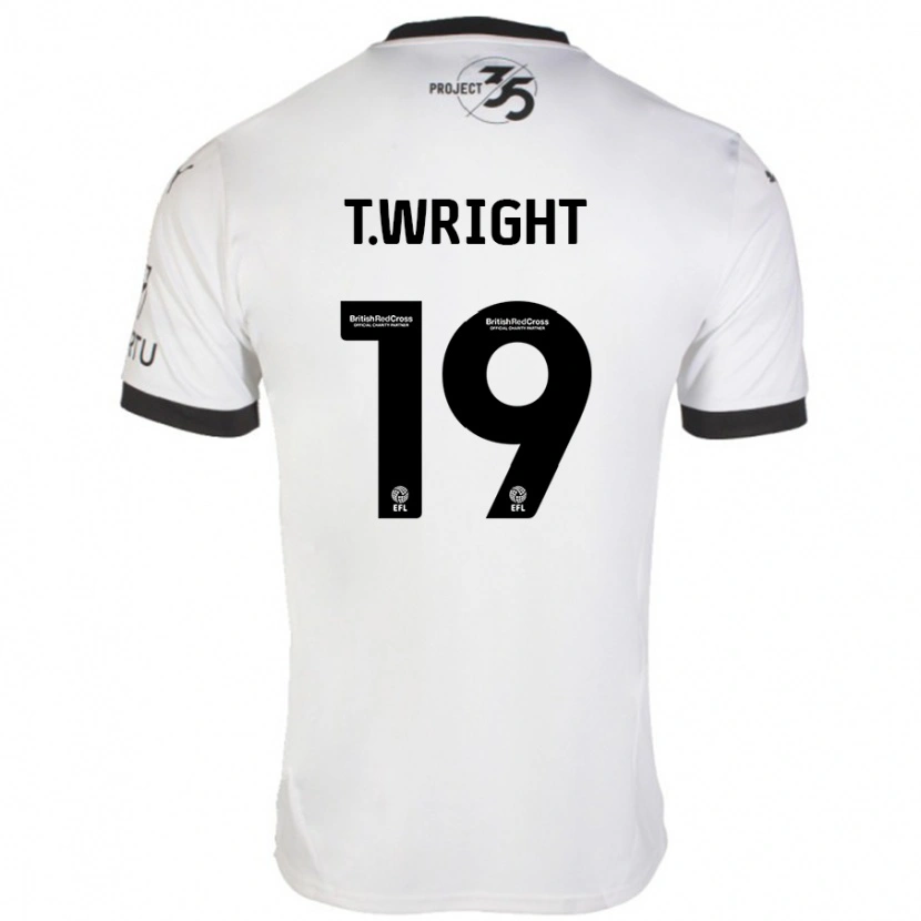 Danxen Kinderen Tyreik Wright #19 Wit Zwart Uitshirt Uittenue 2024/25 T-Shirt