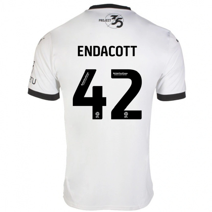 Danxen Kinderen Jack Endacott #42 Wit Zwart Uitshirt Uittenue 2024/25 T-Shirt